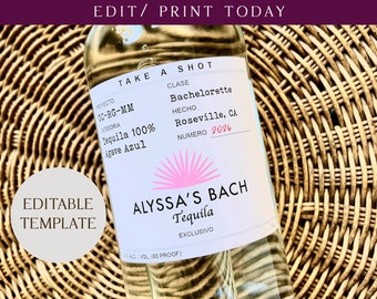 Bachelorette Casamigos Labels, 50ml Tequila label, Bachelorette Party Favor, DIY Bach, Fiesta Bachelorette Party Favor, Bridal Party Digital