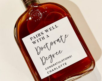 Doctorate Degree Gift, Whiskey Label, Graduation Gift