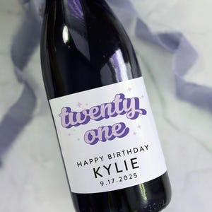 Custom 21st Birthday Wine Label, Custom Champagne Label, Custom 21st Birthday Gift For Friend, 21 Birthday Gift For Her, 21st Gift For Her