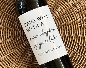 New Chapter of Your Life, New Beginning Fresh Start Gift, Good Luck Gift, New Job, Retirement, Breakup Wine Label, Retirement Dad Gift