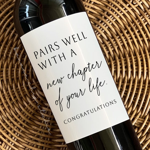 New Chapter of Your Life, New Beginning Fresh Start Gift, Good Luck Gift, New Job, Retirement, Breakup Wine Label, Retirement Dad Gift