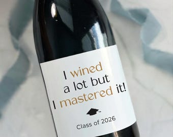 Funny Graduation Wine Label: Master's Degree Gift, Class of 2026