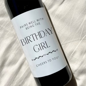 21st Birthday Wine Label, Birthday Girl Wine Label, Birthday Gifts ...