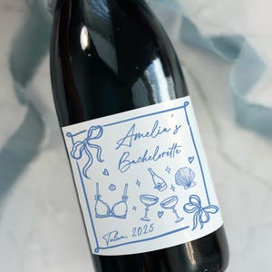 Custom Beach Bachelorette Mini Shot Label: Ocean Bach weekend Party Favor