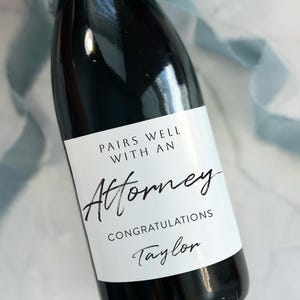 Attorney Wine Label, Attorney Law School Graduation Gift, Female Lawyer Gift, Lawyer Gift, Law Student Gift for men