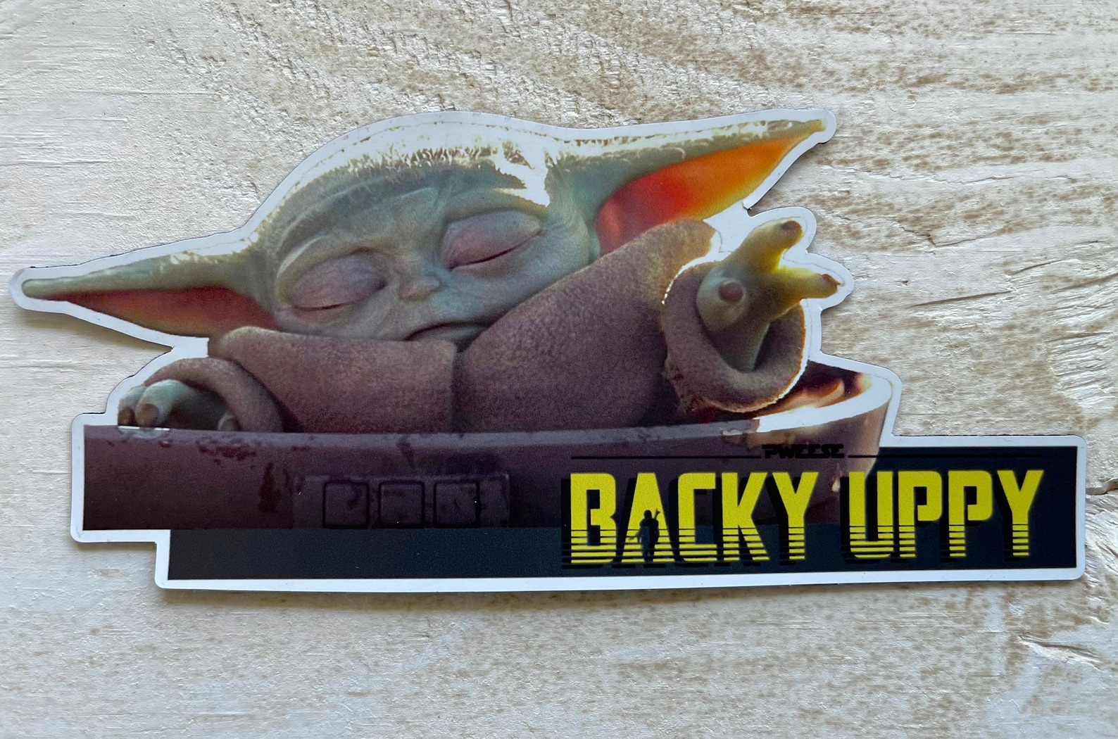 Baby Yoda Backy Uppy Car Magnet