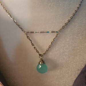 Artisan Gemstone Necklace. Delicas. One of a kind jewelry. &quot;Bermuda&quot;