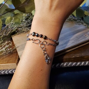 Captivating Charm Bracelet 》Silver Chain Wrap Bracelet 》Handmade Freshwater Pearl Jewelry 》Boho Arm Candy