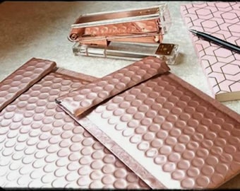 Buste postali imbottite color oro rosa metallizzato, 1-20 pz.