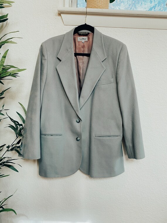 Vintage LL Bean Blazer, Seafoam Green Blazer, Wool
