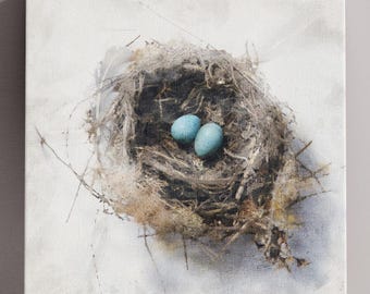 Robin Nest Watercolor Art Print: Rustic Farmhouse Wall Decor (Digital Print)