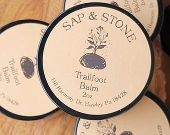 Peppermint Foot Balm with Tea Tree & Lavender | Cooling Foot Care for Tired Feet | Handmade Shea and Beeswax Salve | Hiker Gift | 2 oz