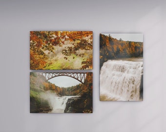 a collection of 3 - Letchworth State Park fine art nature landscape photograph print wall art -