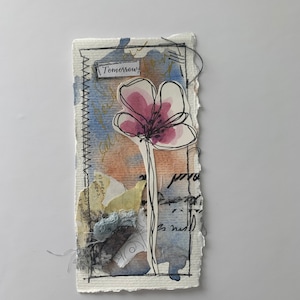 Demain : carte de voeux artistique | Carte de voeux artistique | carte vierge vintage | Carte de voeux d'art de collage technique mixte | Assemblage de collages