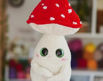 Crochet Mushroom Baby PATTERN, No Sew Amigurumi MushMallow guy with booty, Fantasy Magic Plushie PDF pattern