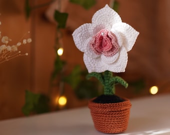 Crochet PATTERN Flower of Life, Crochet labia rose in a pot, Amigurumi vulva plant PDF tutorial for adults