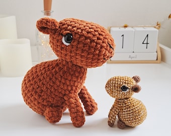 Crochet Capybara PATTERN, Amigurumi baby capybara, Plush capybara PDF pattern