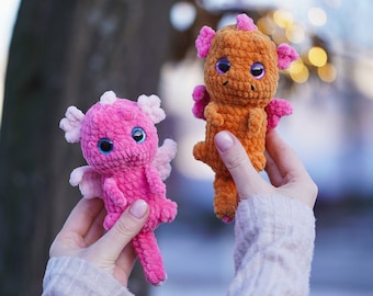 Crochet No-sew Dragon PATTERN, Cute Plush Amigurumi Baby Dragon, Dragon plushie PDF tutorial