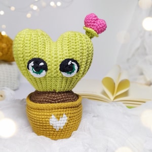 PATTERN Cactus all'uncinetto, regalo di San Valentino all'uncinetto fai da te, modello Amigurumi Heart