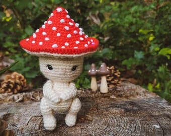 Crochet Mushroom PATTERN, Amigurumi mushroom doll, Mushroom sprite PDF pattern