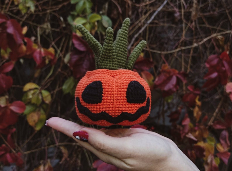 Halloween Crochet Pattern Succulent, 2 in 1 Jack O Lantern PDF pattern image 5