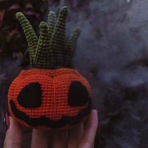 Halloween Crochet Pattern Succulent, 2 in 1 Jack O Lantern PDF pattern image 6