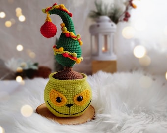 Crochet PATTERN Christmas Tree in a pot, Amigurumi Christmas decoration pattern, Mini Crochet Christmas tree tutorial