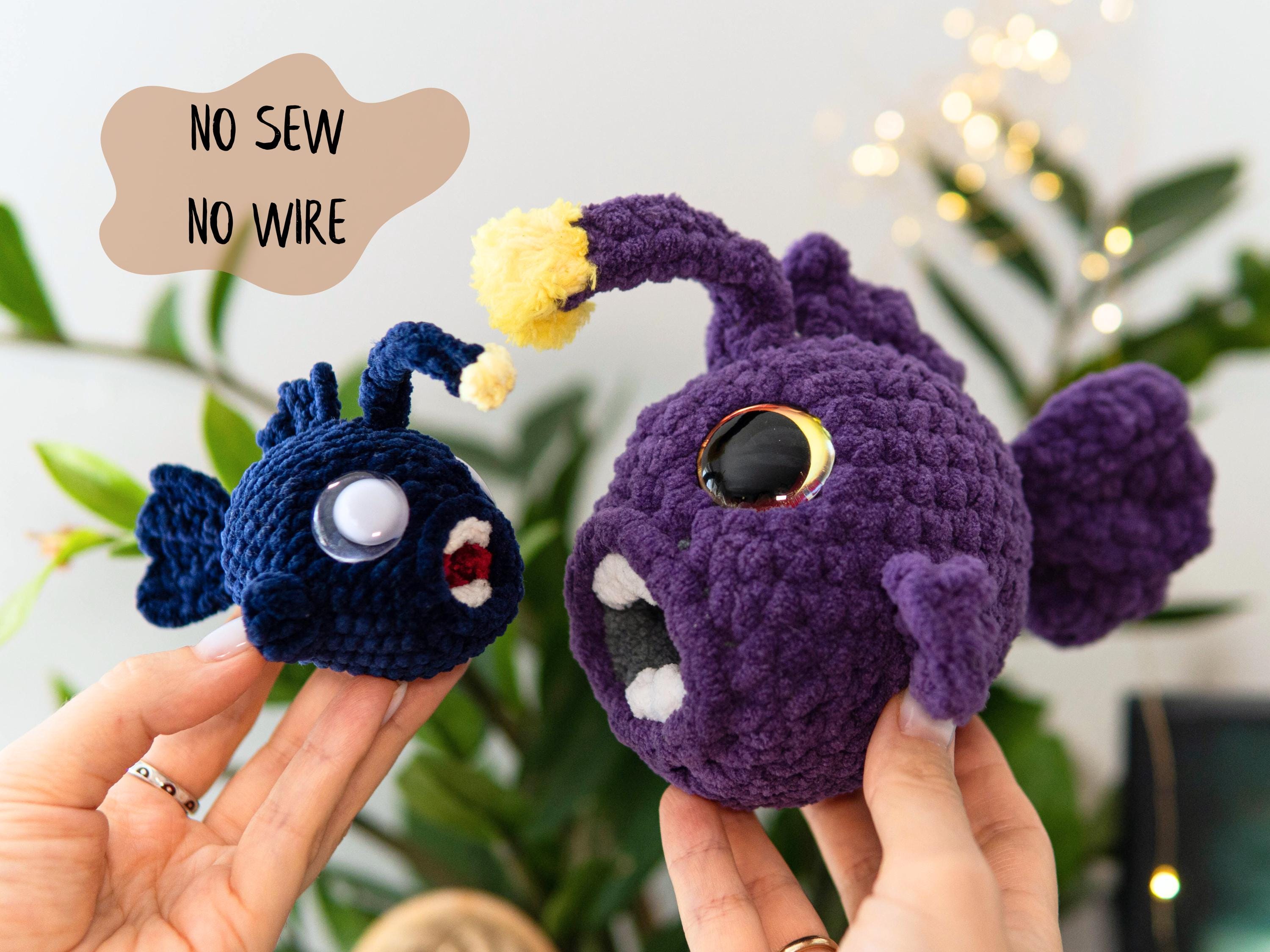 Crochet Anglerfish PATTERN, Spooky Cute Amigurumi Lantern Fish, No-sew ...
