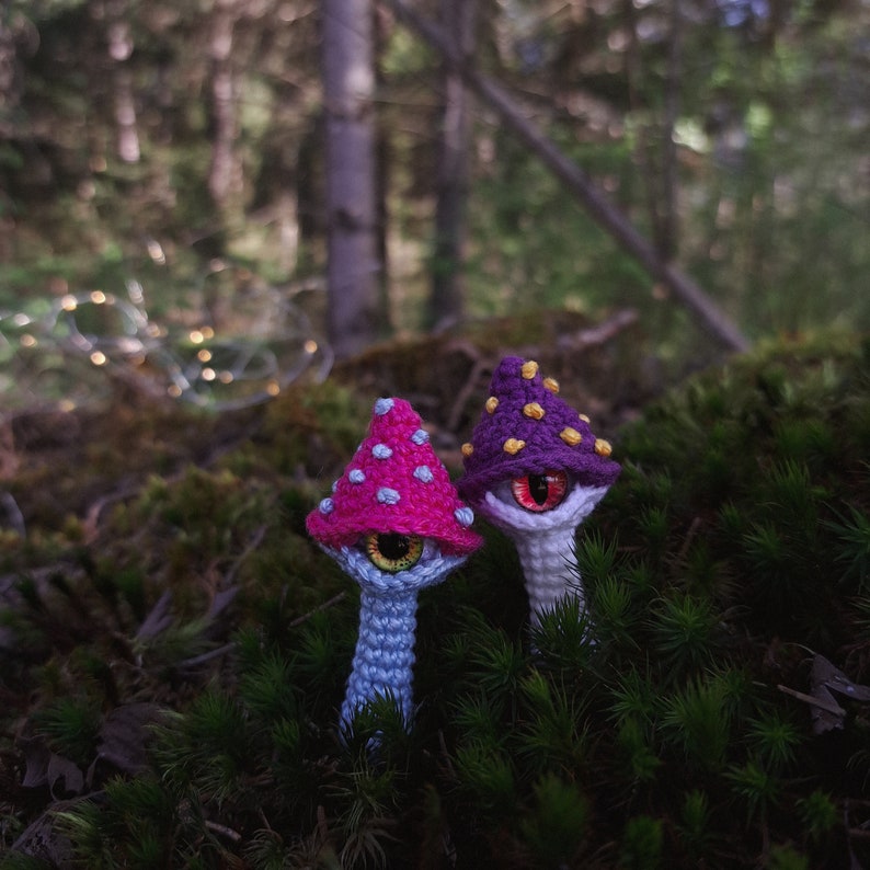 Crochet mushroom PATTERN, Halloween Spooky Keychain, Mini amigurumi PDF pattern image 8