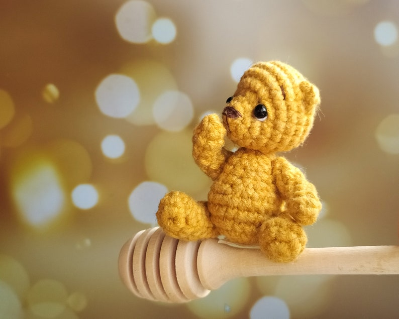 Crochet teddy bear pattern, Amigurumi mini bear pdf pattern image 1