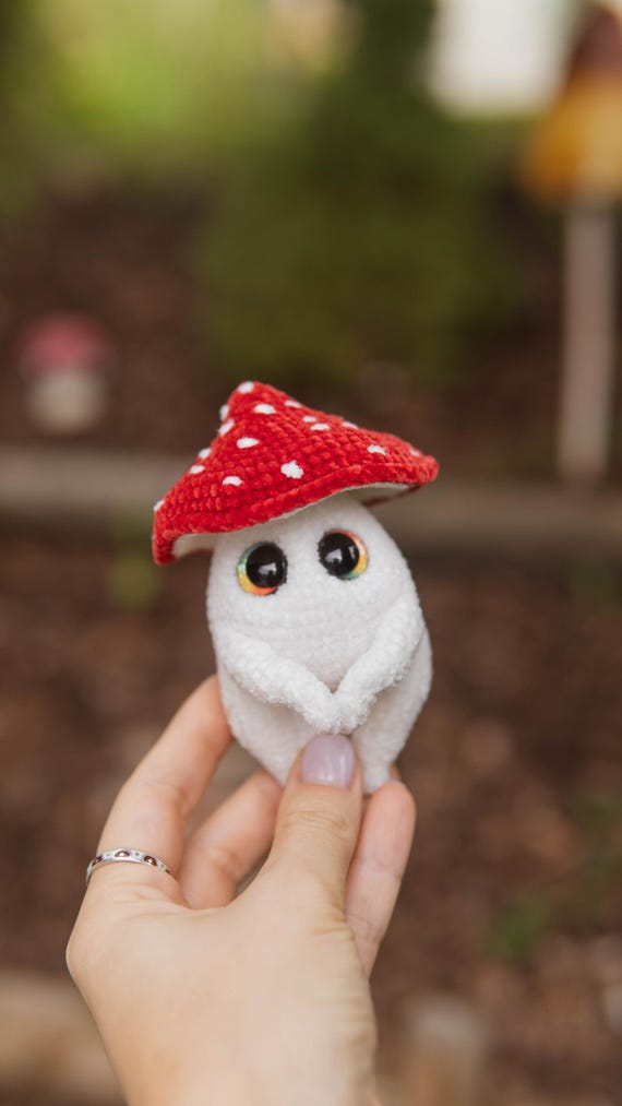 Crochet Mushroom Baby PATTERN, No Sew Amigurumi mushroom guy with booty, Fantasy Magic Plushie PDF pattern