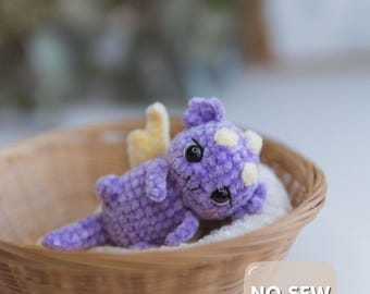 Pyro Baby Dragon No-sew Crochet PATTERN, Amigurumi Drago PDF Eng