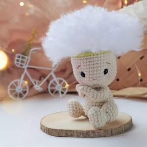 Modello Amigurumi Baby Dandelion all'uncinetto, bambola di fiori all'uncinetto, modello PDF pianta finta