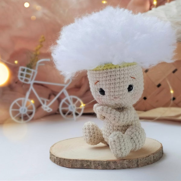 Amigurumi Baby Dandelion crochet pattern, Crochet flower doll, Fake plant PDF pattern