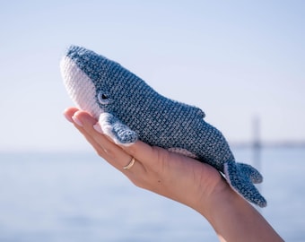 Crochet Humpback Whale PATTERN, Norbert the Humpback Whale Low-Sew PDF pattern
