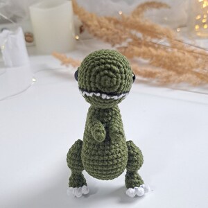 Crochet Dino PATTERN Set 2 in 1, Crochet Easter decor, St Patrick's Day PDF pattern image 8