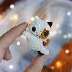 Crochet PATTERN Christmas Tree in a pot with a mini Cat, Amigurumi Christmas decoration, Mini Crochet Christmas tree PDF tutorial image 4