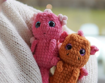 Crochet No-sew Dragon PATTERN, Cute Plush Amigurumi Baby Dragon, Dragon plushie PDF tutorial