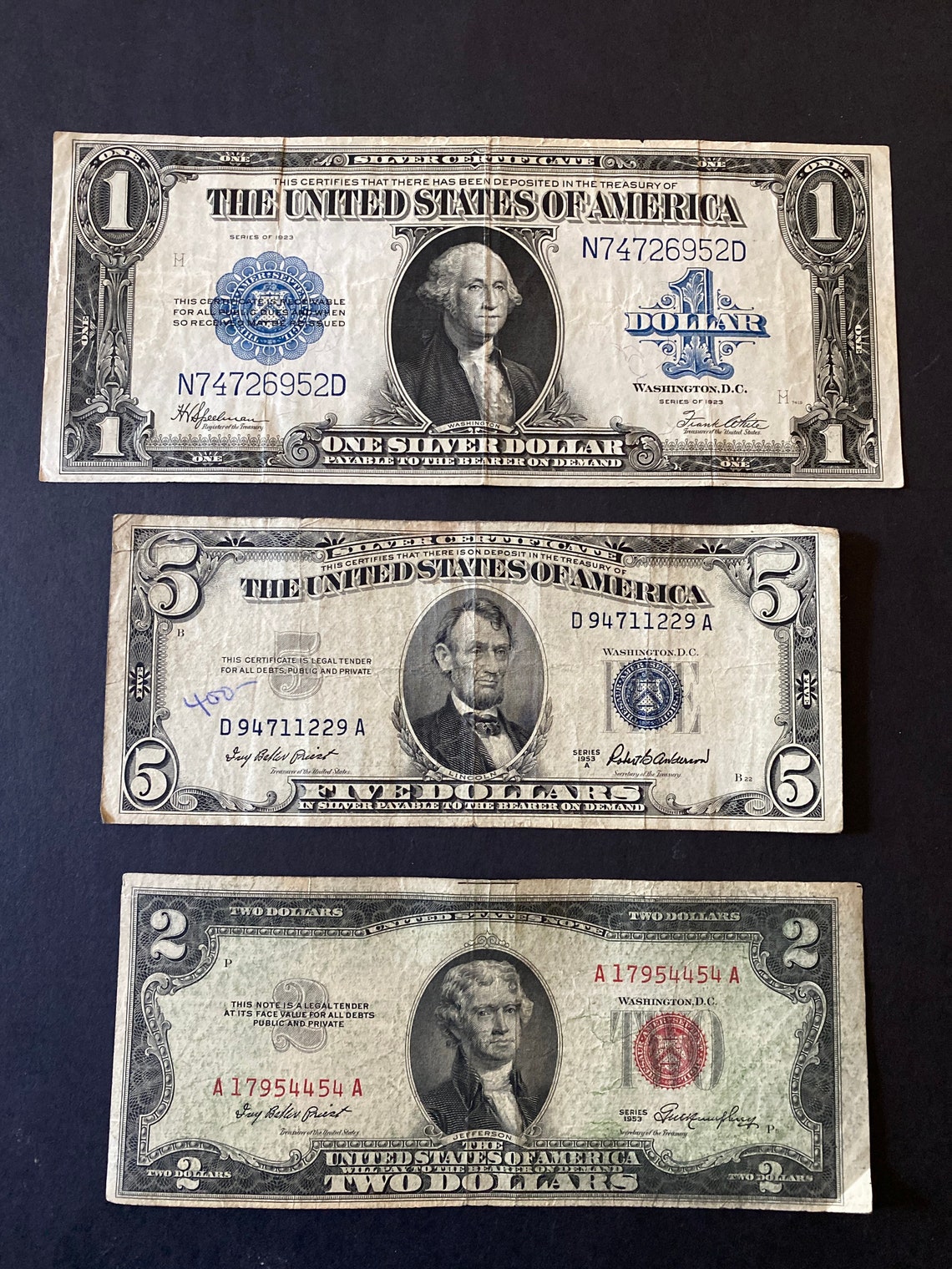 1923 Dollar Bill Horse Blanket Note LARGE US Silver Etsy