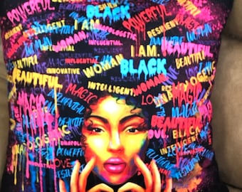 Black Woman Black Love Decorative Accent Pillow QUEEN CERAEE