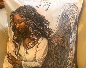 Black Angel Decorative Accent Pillow QUEEN CRESYNTHIA