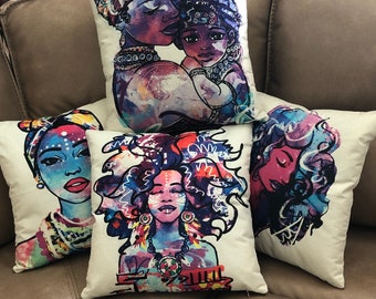 Colorful Rainbow Decorative Accent Pillows CALEIDOSCOPE PRINCESS COLLECTION (4)