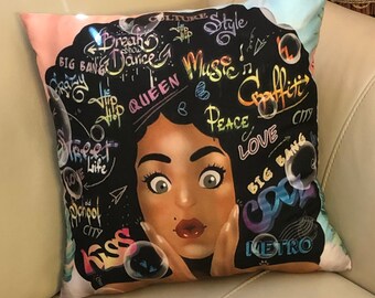 Black Girl Black Woman Decorative Accent Pillow QUEEN CHARLEE