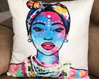 Colorful Rainbow Decorative Accent Pillow Caleidoscope PRINCESS CEFANI