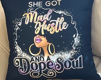 Black Girl Black Woman Decorative Accent Pillow PRINCESS CATAZJAH