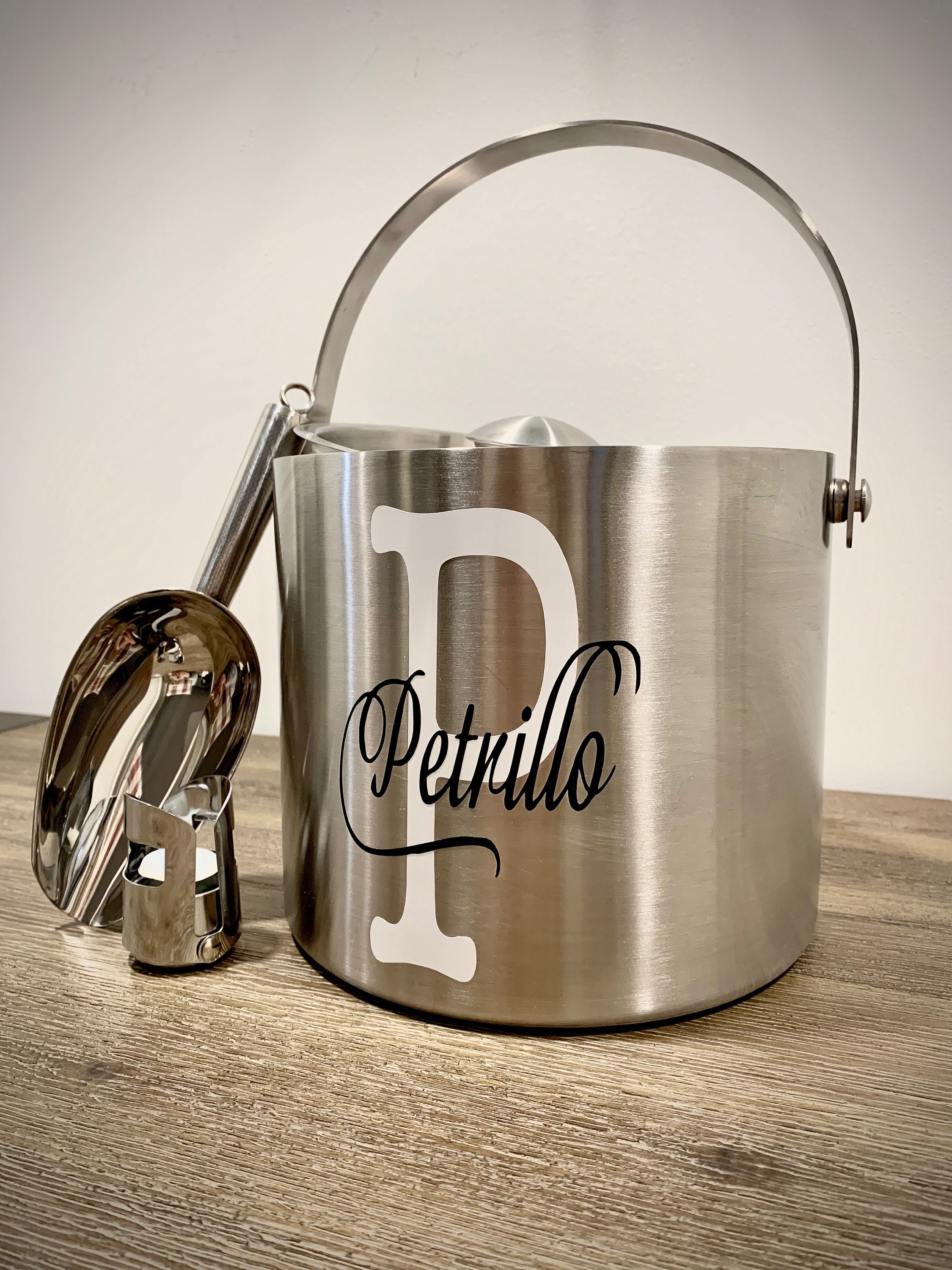 3 Liter Personalized Ice Bucket Set with Ice Scooper and Bonus Etsy
