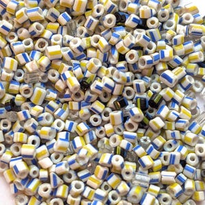 Vintage Italian Tiny Bugle Bead School Paper Mix