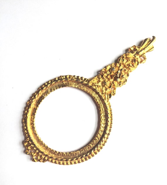 Vintage Ornate Hand Held Mirror Frame — Vintage Curated Bead Collections