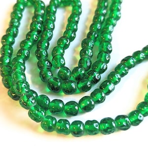 Mid Century Green Dimpled Baroque Rounds made in Japan