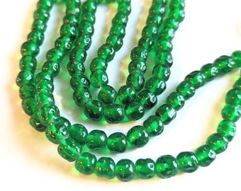 Mid Century Green Dimpled Baroque Rounds made in Japan